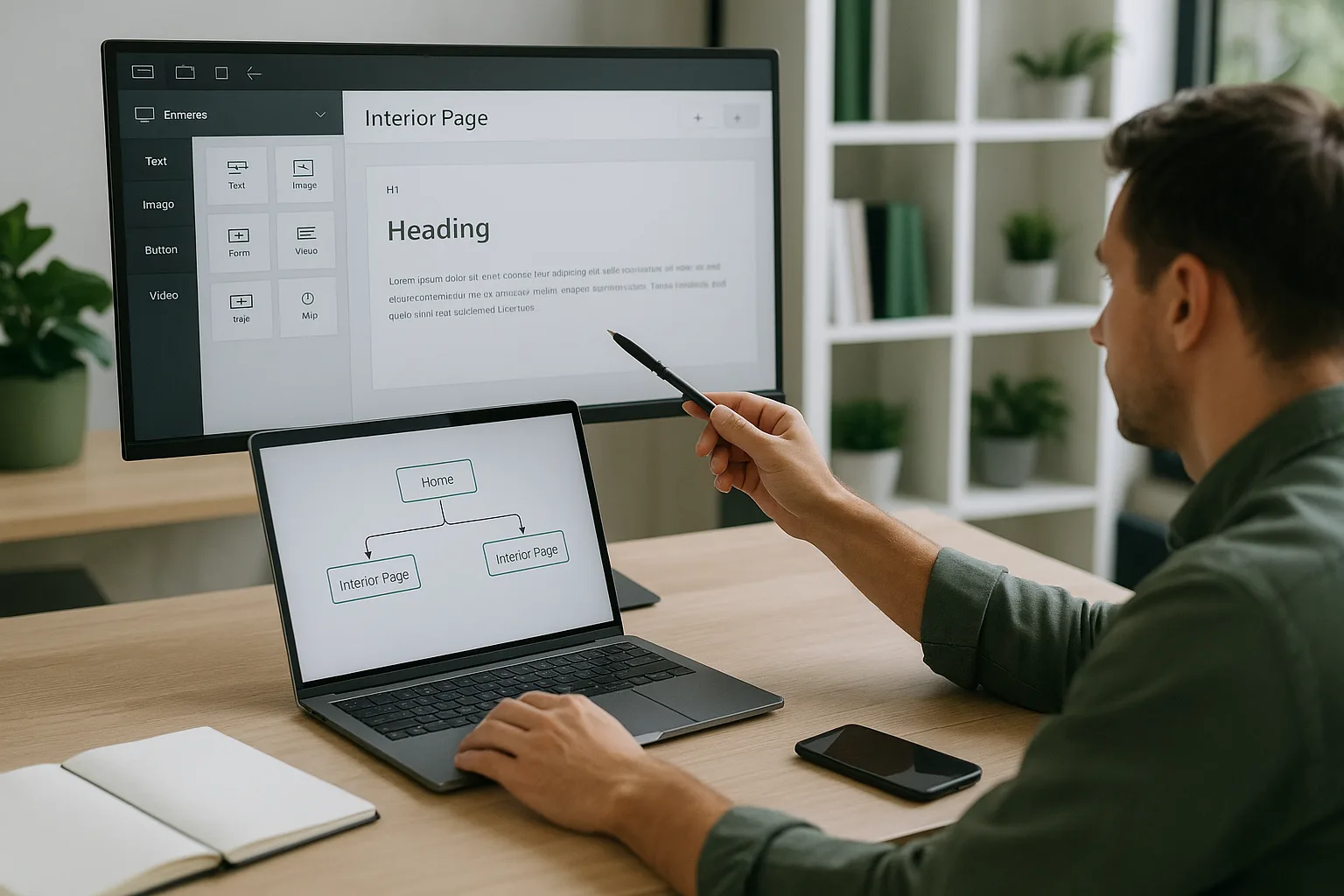 Pagini interioare site în WebBuilders: cum le creezi și le legi în navigare